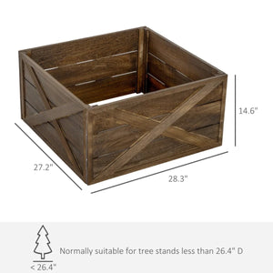 Wooden Tree Collar for Artificial Trees – Easy to Assemble with Distressed Finish