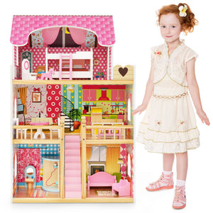 wooden dollhouse for barbies
