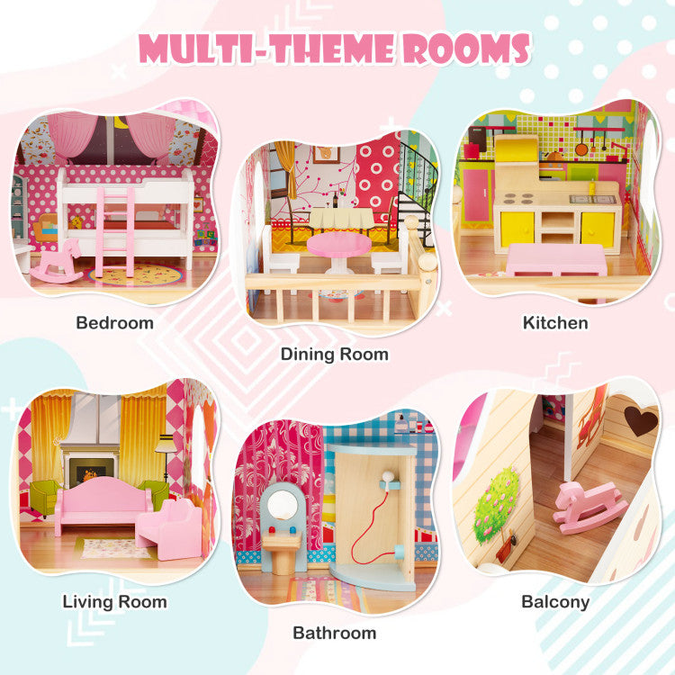 wooden dollhouse for barbies