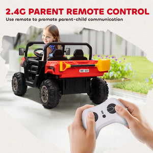 Aosom electric ride-on car with toy bucket for sand or storage