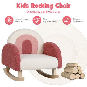 Baby rocking chair with padded seat and backrest