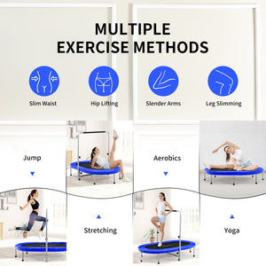 Backyard foldable exercise trampoline with strong springs