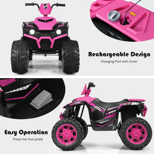 Battery-powered ride-on ATV for outdoor adventures