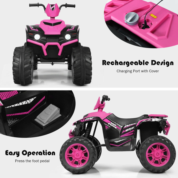 Battery-powered ride-on ATV for outdoor adventures