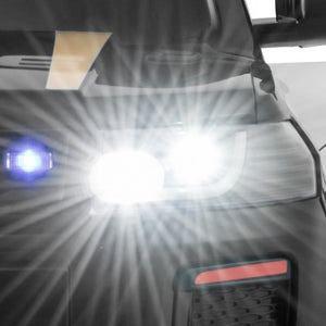 Bright flashing LED sirens and headlights in action