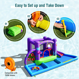 Bounce house with ball pit and ocean balls