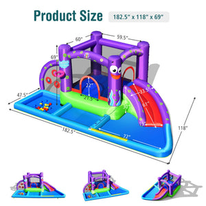 Inflatable climbing wall on bounce house for toddlers and kids