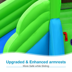 Bounce house with obstacle course and climbing wall