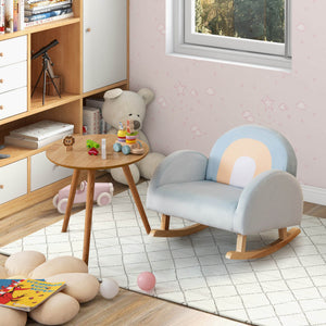 Ergonomic child rocking chair with wide back support