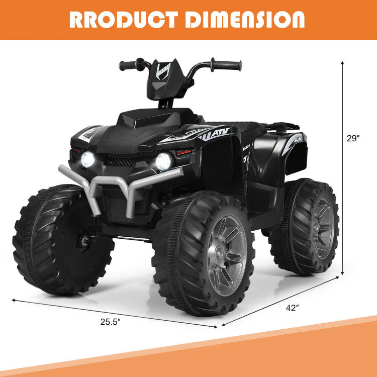 Child-friendly electric ride-on ATV quad bike