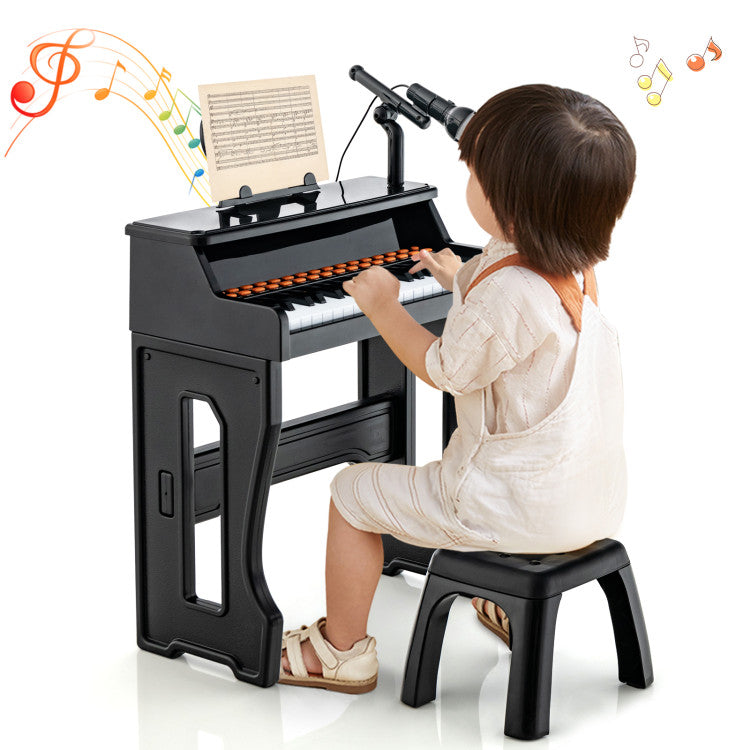 Children’s piano keyboard featuring detachable music stand for easy practice
