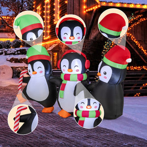 Christmas inflatable penguins family decoration perfect for home, garden, and outdoor use