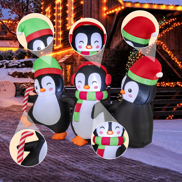 Christmas inflatable penguins family decoration perfect for home, garden, and outdoor use
