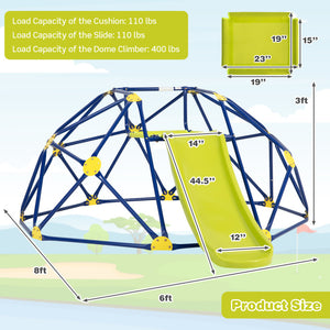metal climbing dome with slide for kids