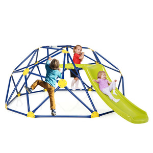 outdoor climbing dome with slide and cushion