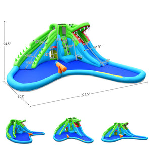 Commercial bounce house with dual slides for backyard fun
