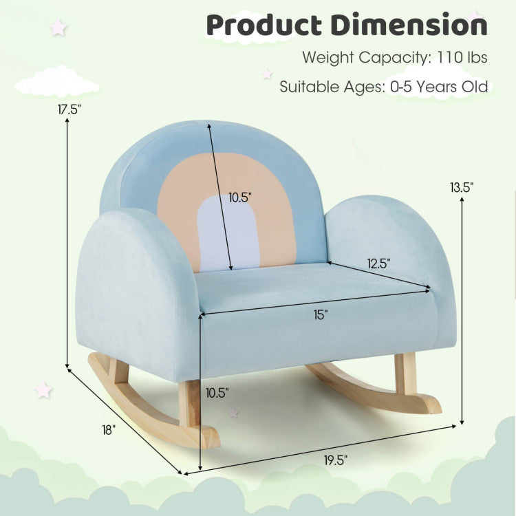 Cozy toddler rocking sofa with cushioned seat