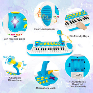 31-Key Kids Piano Keyboard Toy with Microphone and Multiple Sounds for Age 3+