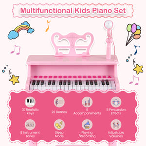 Detachable music stand included with children’s electronic keyboard piano