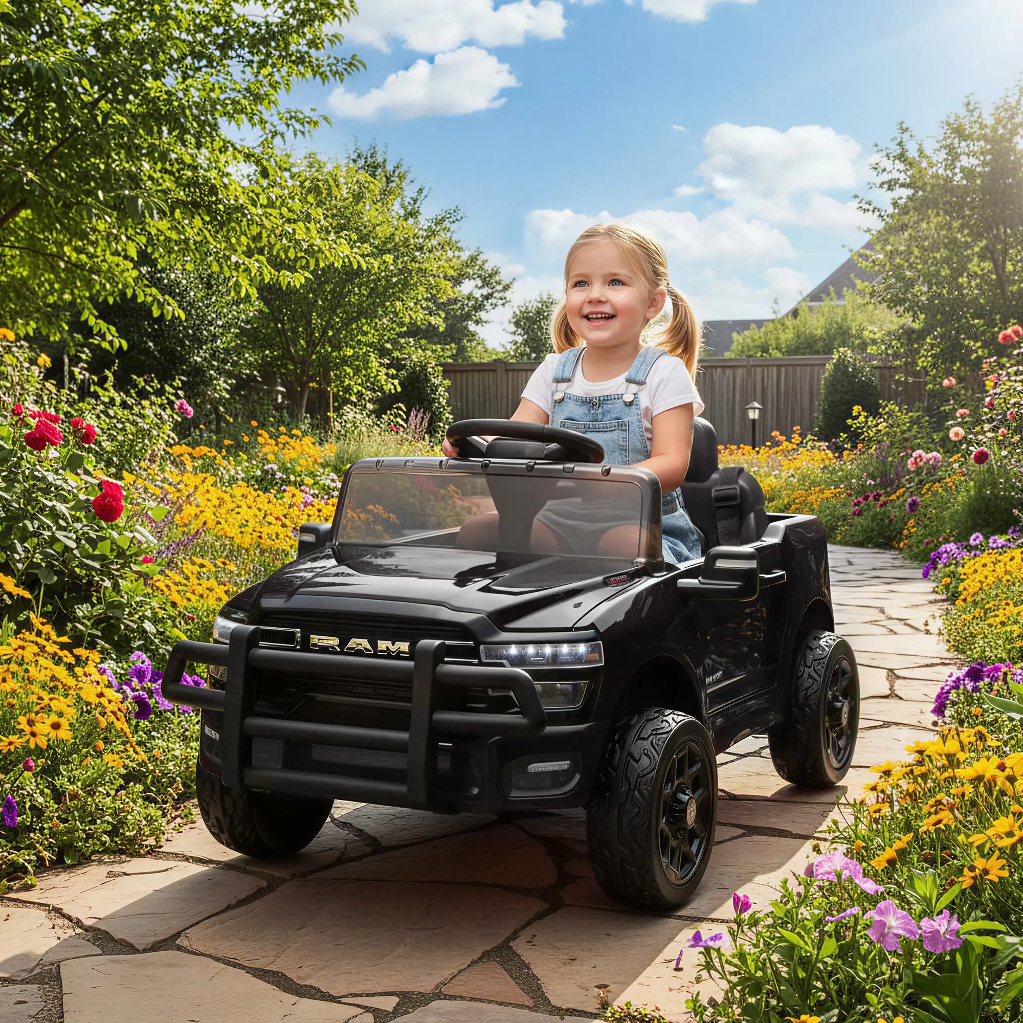 Battery-powered kids electric ride-on truck