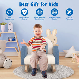 Ergonomic toddler rocking chair with armrests