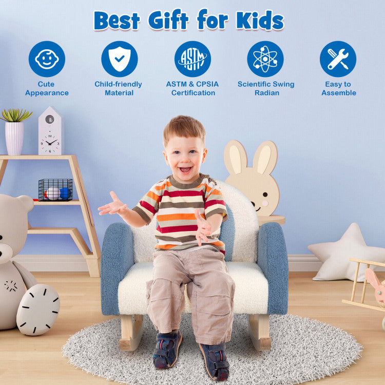 Ergonomic toddler rocking chair with armrests