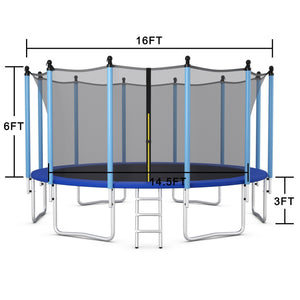 Trampoline with galvanized steel frame