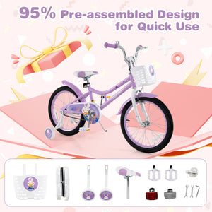 girls bicycle with removable front basket