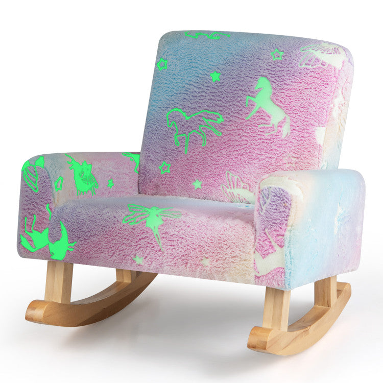 Glow in the dark kids chair with fun patterns