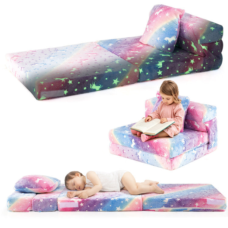 Glow in the Dark Toddler Sofa Bed with Cute Patterns