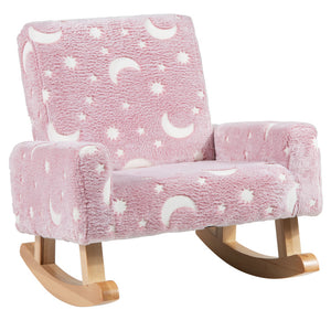Kids rocking chair with glow pattern upholstery