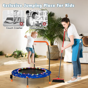 Heavy duty trampoline with padded handle
