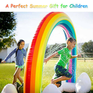 Folded sprinkler stored in carry bag like a commercial inflatable bounce house