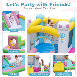 Inflatable jumper with ring toss hoops