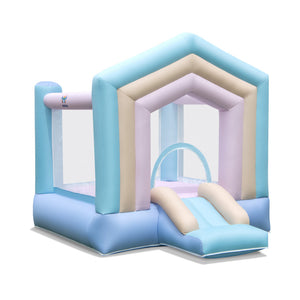 Side view of inflatable jump house with smooth slide