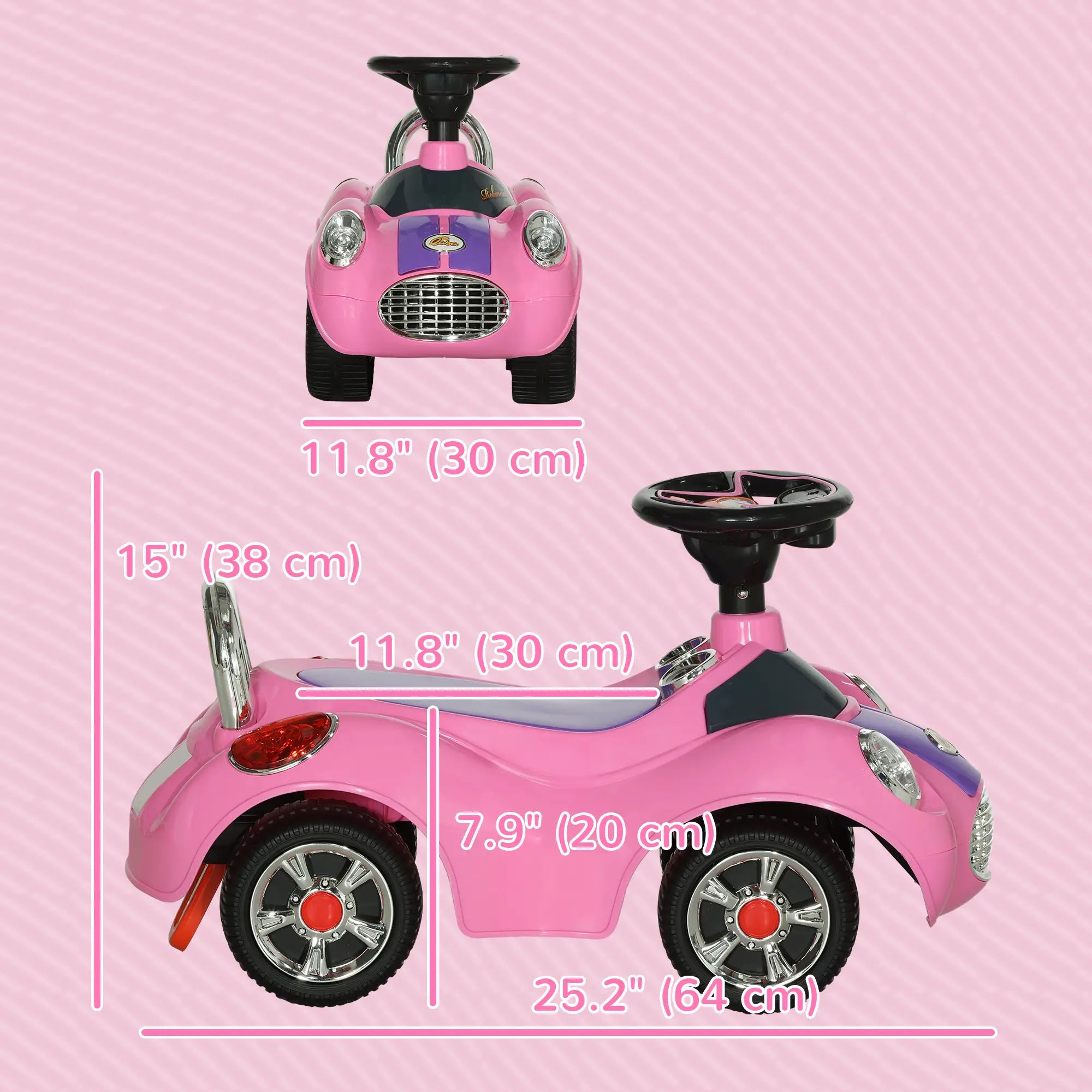 Interactive ride-on toy car for sensory development