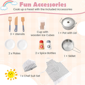 Kids cooking playset with oven and ice dispenser for fun pretend play