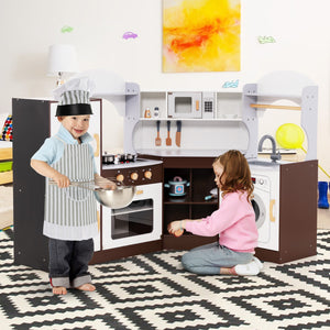 Kids corner play kitchen with washing machine and play accessories