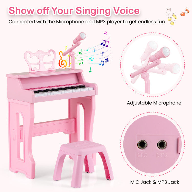 Kids electronic piano set designed for early musical education
