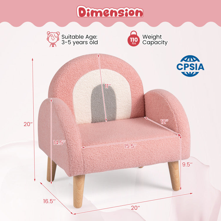 Kids floor sofa chair with wooden legs