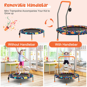 Kids jumping on mini trampoline with lights