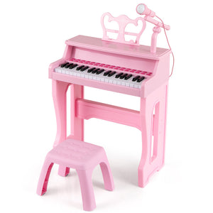 Kids singing piano toy with built-in speaker and functional microphone