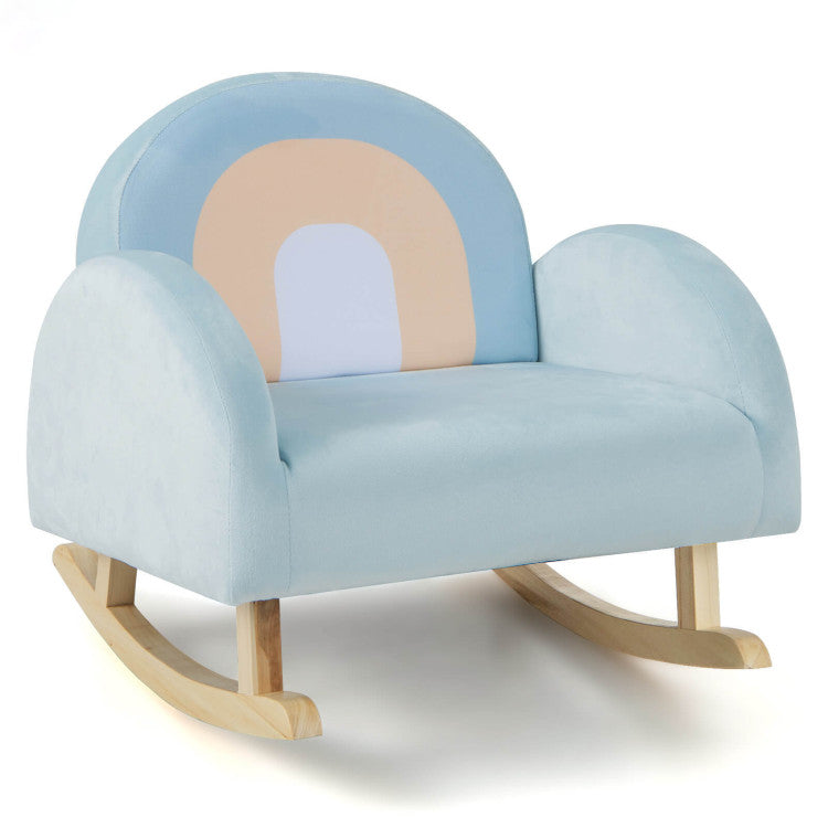 Upholstered kids rocking sofa for nursery use