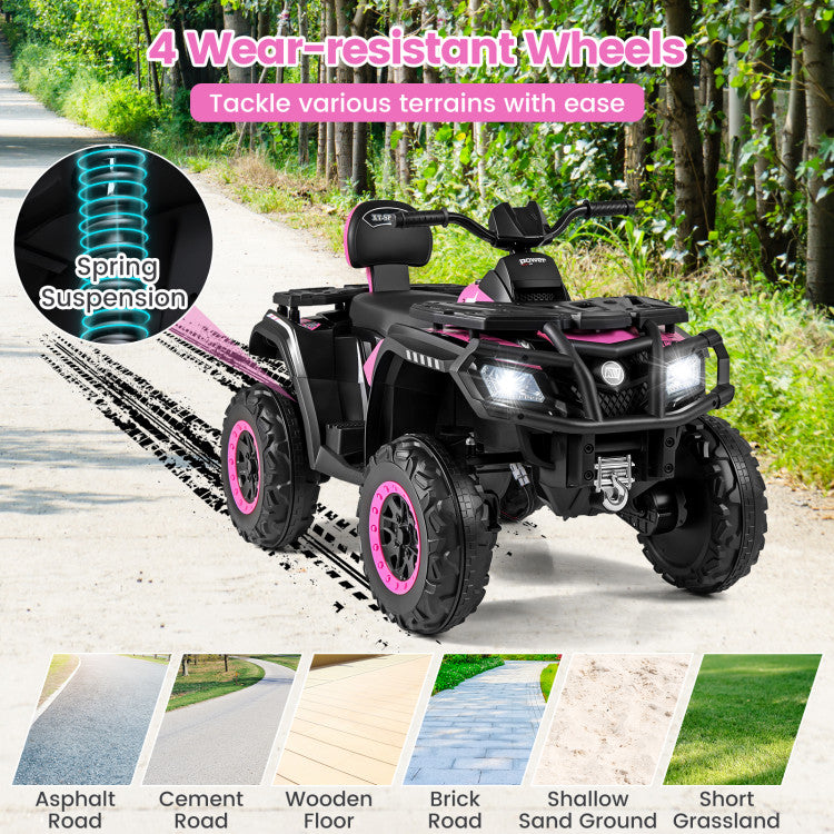 Wide view of 24V kids 4-wheeler ATV