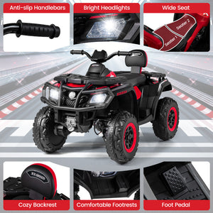 Side view of battery-powered kids ATV