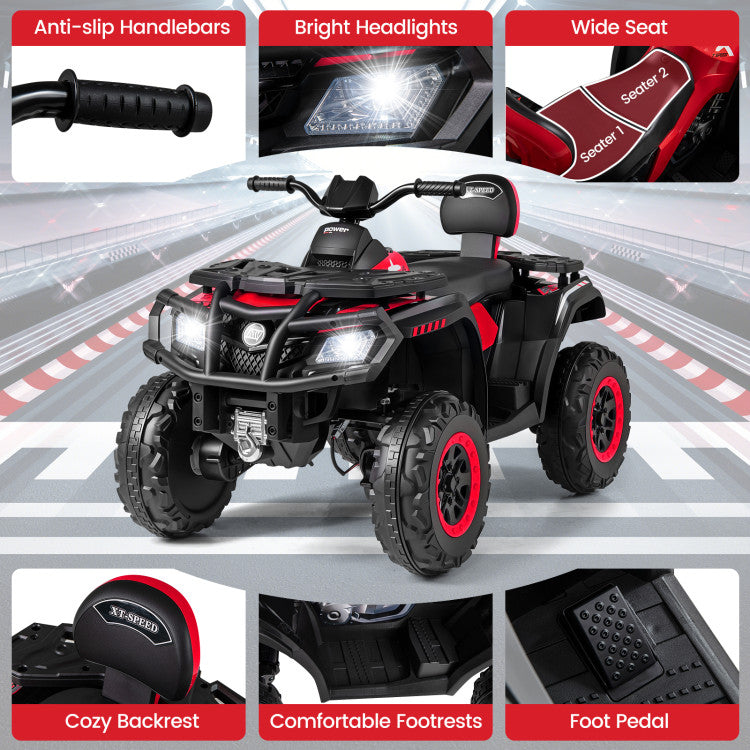 Side view of battery-powered kids ATV