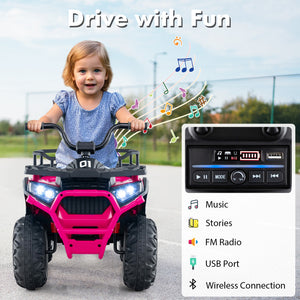 Close-up of treaded ATV tires for kids