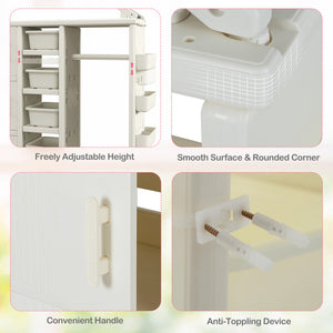 Kids Costume Storage Closet Organizer with Bins, Shelves & Side Baskets – Ideal for Kids’ Room