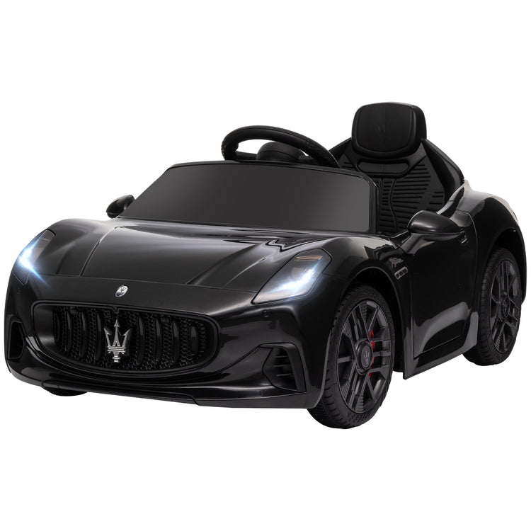 Kids Maserati car with seatbelt and soft start feature