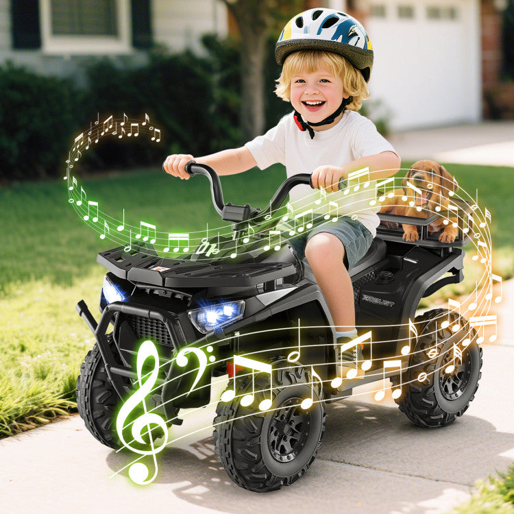 Kids ride-on ATV with bright LED headlights